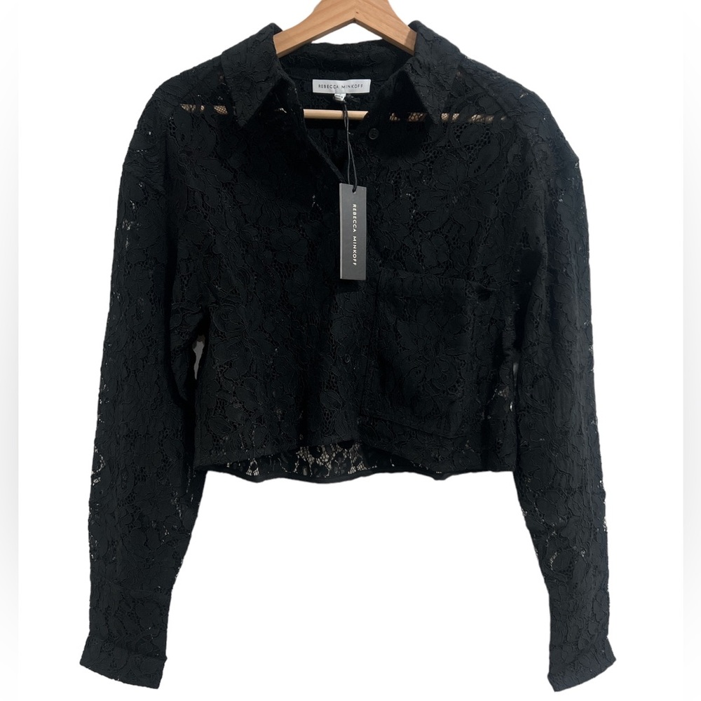 Rebecca Minkoff Black Lace Top